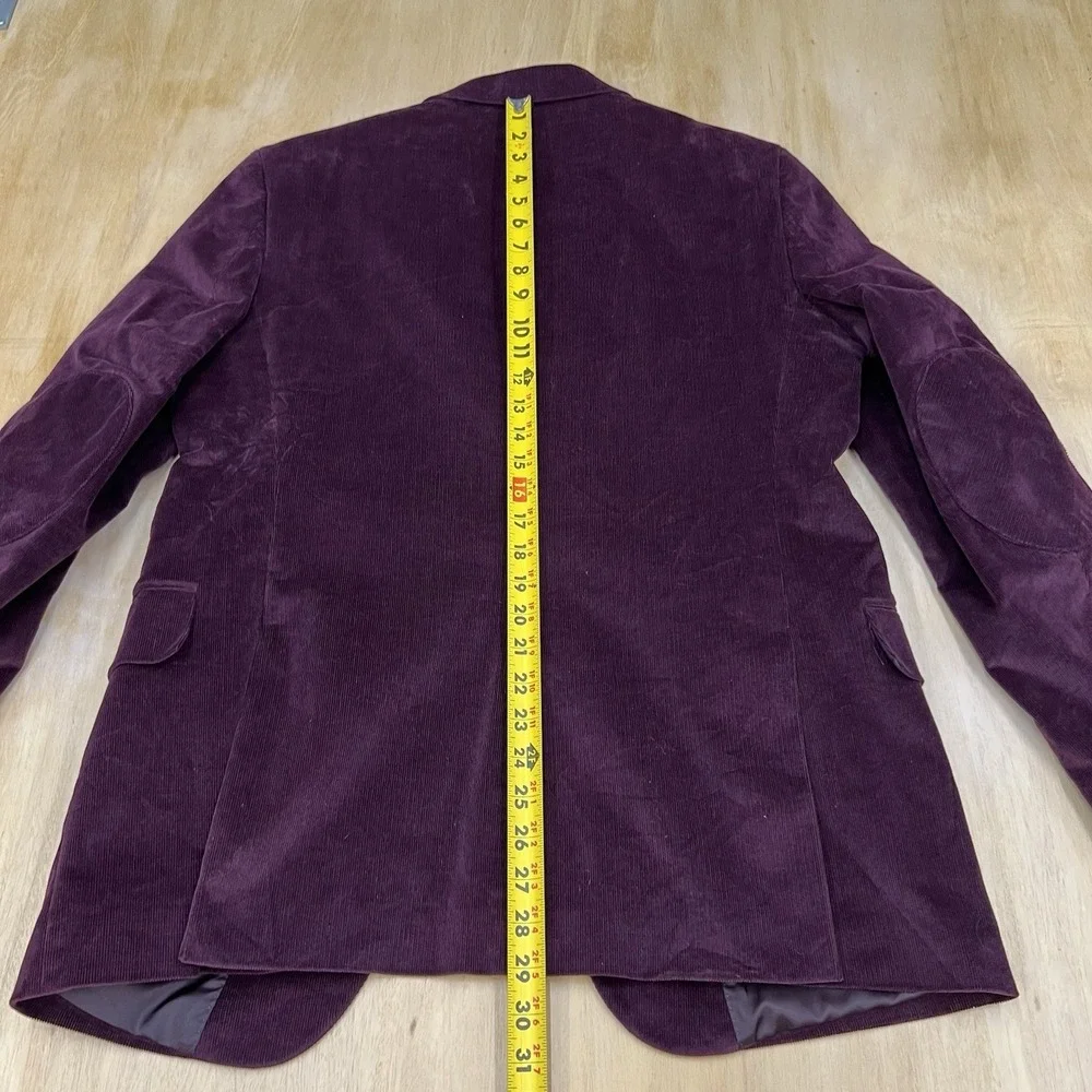 Stafford Corduroy Blazer Jacket Sport‎ Coat Mens 42R Slim Fit Stretch Burgundy